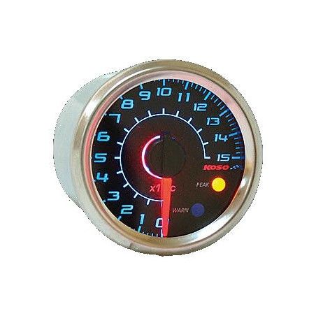 Termometro KOSO GP Style (150° C) Ø 48mm sfondo effetto carbonio