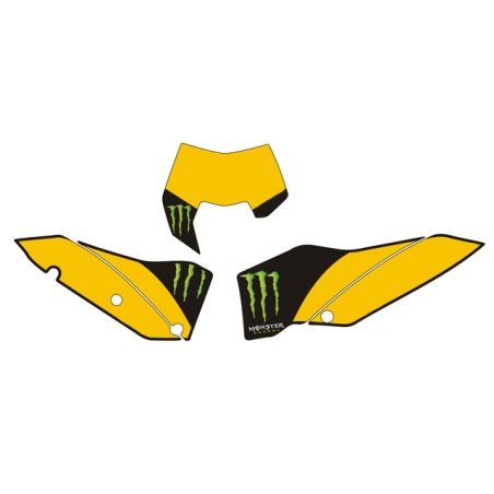 Adesivi tabelle Monster 2013 x KTM exc 2008/11 sx 2007/2010 gialle