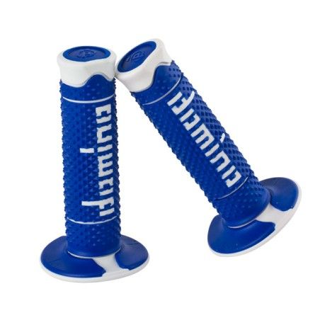 Coppia manopole cross enduro DOMINO blu/bianco