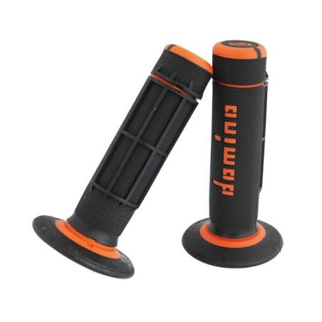 Coppia manopole cross enduro DOMINO nero/arancio