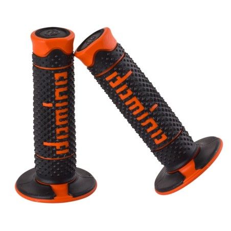Coppia manopole cross enduro DOMINO nero/arancio