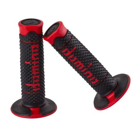 Coppia manopole cross enduro DOMINO nero/rosso