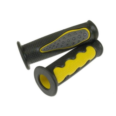 Coppia manopole KOSO Tripple-Colour I, grigio/nero/giallo
