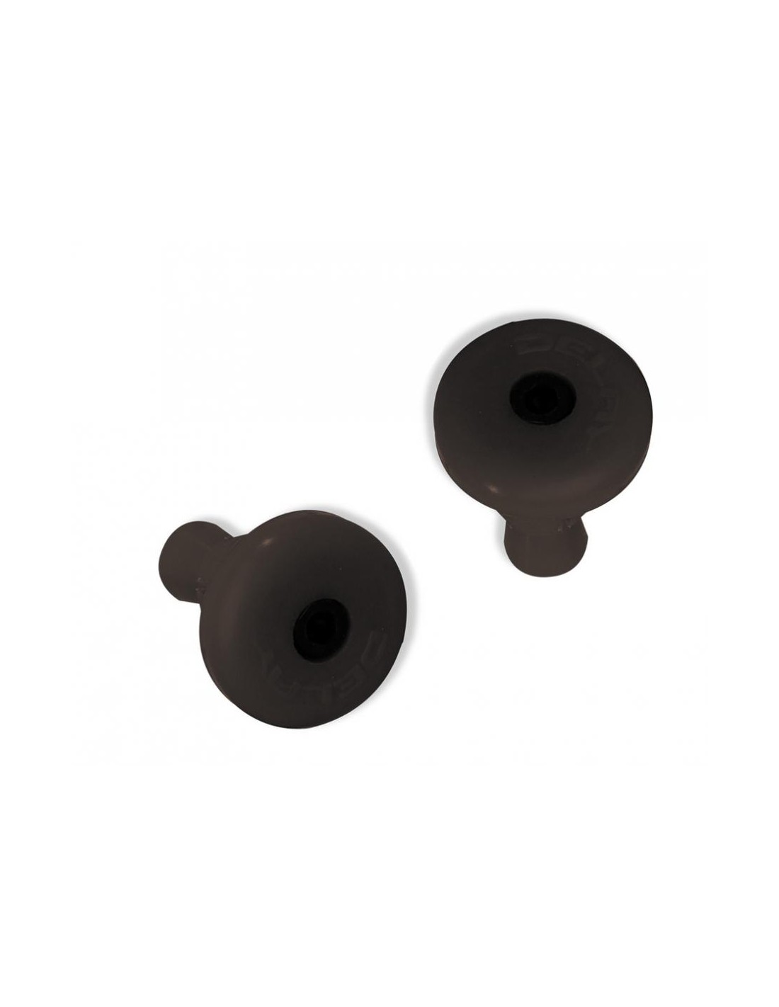 Pair of black plastic handlebar caps d.12mm