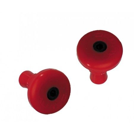 Coppia tappi manubrio in plastica rossi d.12mm