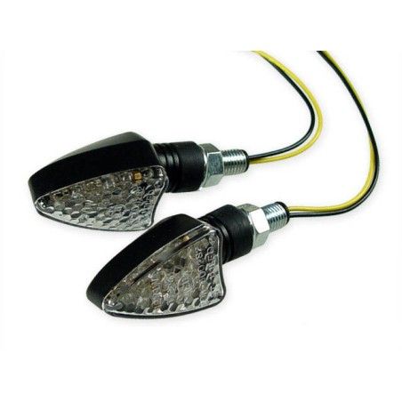Frecce STR8 Fighter LED nere con vetro trasparente, omologate CE