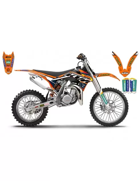 Set adesivi forcellone KTM 85 SX (04-14) Renthal Arancio/Nero - Evomotor