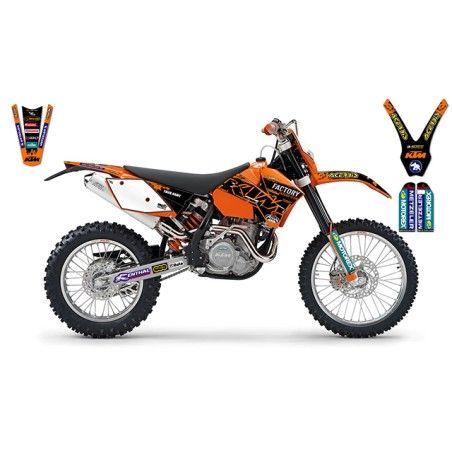 Kit adesivi grafiche Factory replica 2007 x Ktm exc 2004/2007