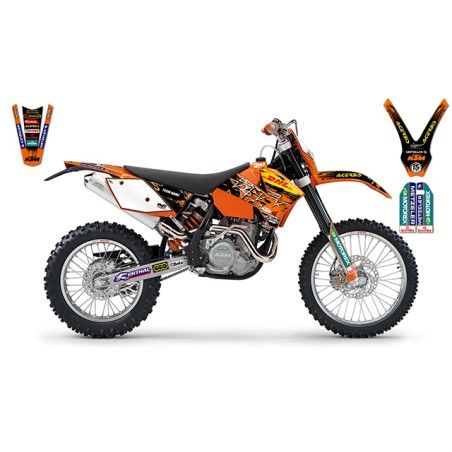 Kit adesivi grafiche Factory replica 2008 x Ktm exc 2004/2007
