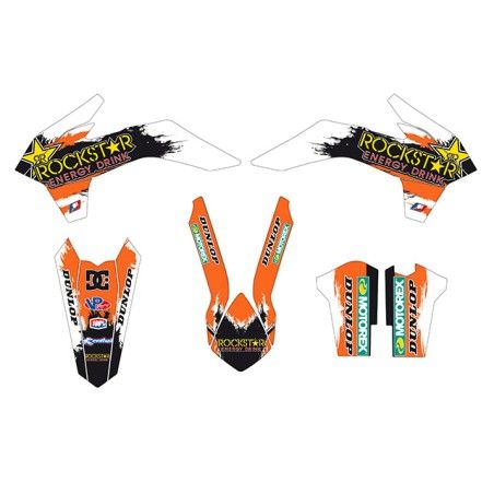 Kit adesivi grafiche Rockstar DC white Ktm exc 2014 sx 2013/14