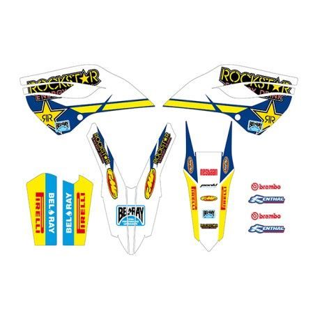 Kit adesivi grafiche Rockstar white Husqvarna 2014/16