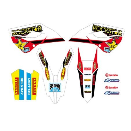Kit adesivi grafiche Rockstar white red Husqvarna 2014/16