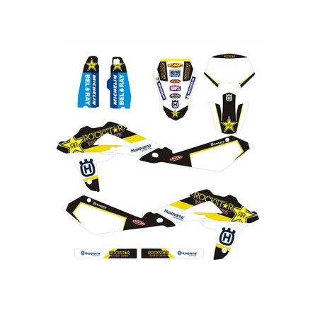 Kit adesivi grafiche rockstar Factory HUSQVARNA TE TC 250 450 510 2008/2010