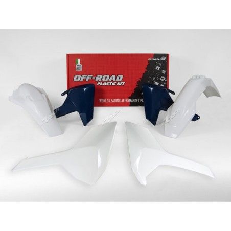 Kit plastiche RACETECH blu e bianco x HUSQVARNA TE-FE 250-300-350-450-501 2017-2018 TX 125 2017-2018 4 Pezzi
