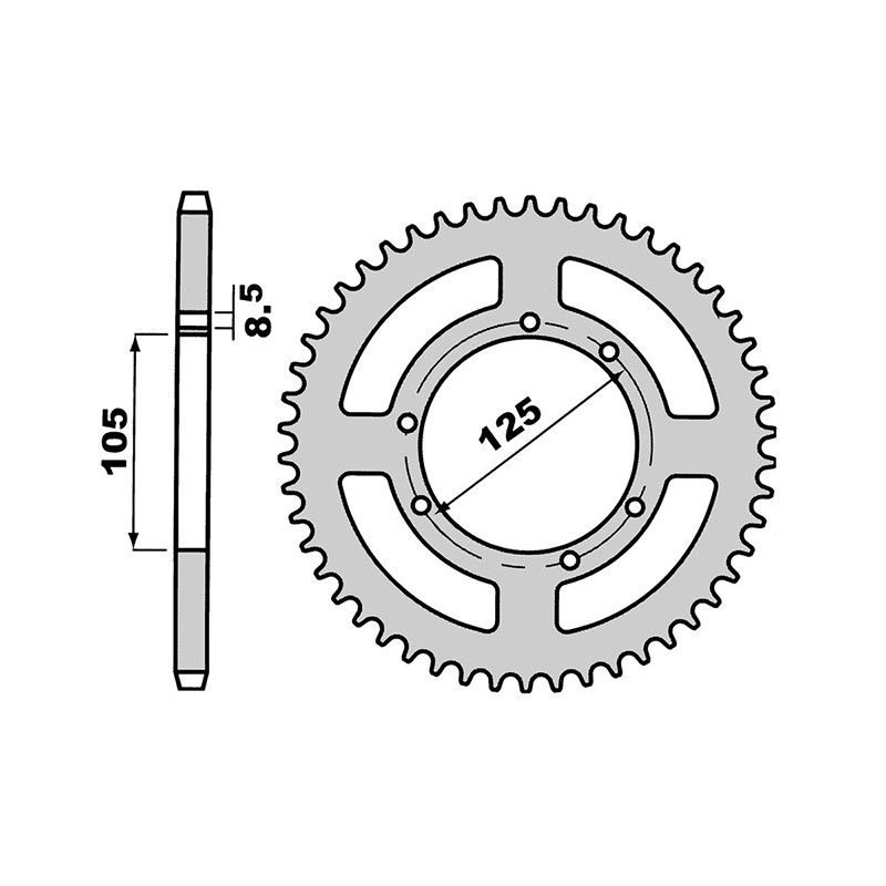Corona PBR in ferro 50 denti 428
