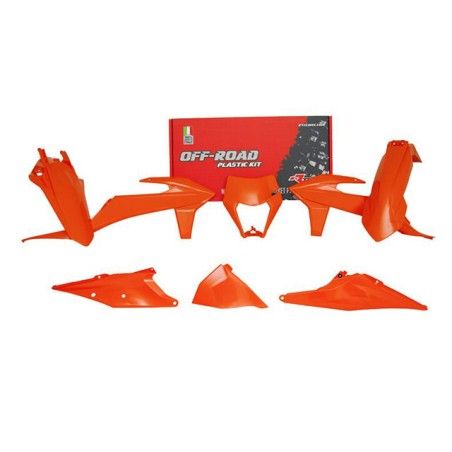 Kit plastiche replica RACETECH 5 pezzi con coperchio cassa filtro SX arancio  x KTM EXC/EXCF/XC-W/XCF-W 125-500 2020-202