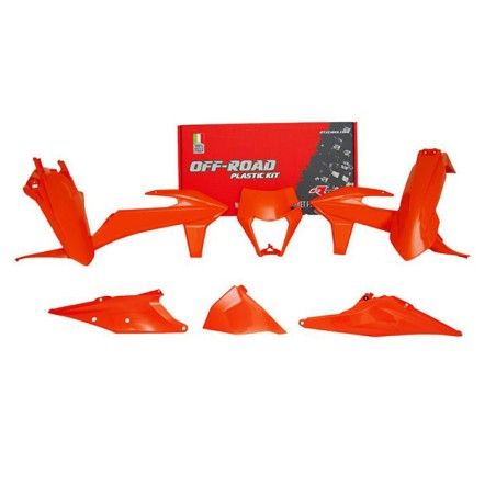 Kit plastiche replica RACETECH 5 pezzi con coperchio cassa filtro SX arancio neon x KTM EXC/EXCF/XC-W/XCF-W 125-500 2020