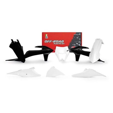 Kit plastiche replica RACETECH 5 pezzi con coperchio cassa filtro SX bianco e nero  x KTM XC/W 125-150 2020
EXC-EXCF-XC/