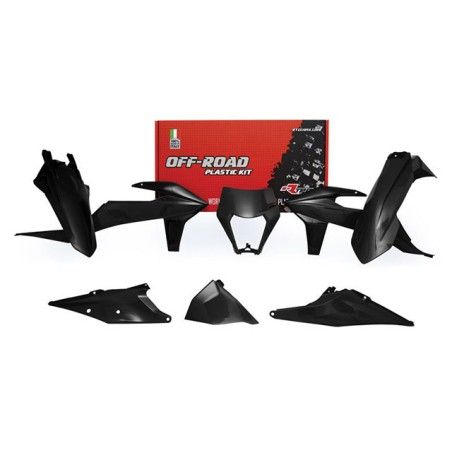 Kit plastiche replica RACETECH 5 pezzi con coperchio cassa filtro SX nero x KTM EXC/EXCF/XC-W/XCF-W 125 - 500 2020-2021