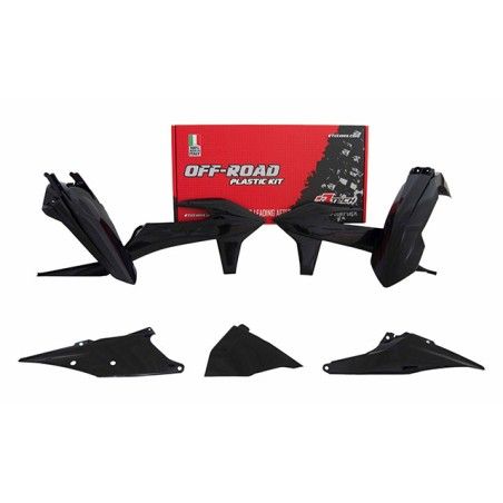 Kit plastiche replica RACETECH 5 pezzi con coperchio cassa filtro SX nero x KTM EXC/EXCF/XC-W/XCF-W 125-500 2020-2021