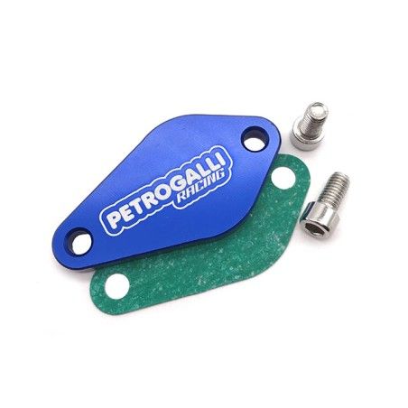 Piastrina CNC blu x copertura foro miscelatore Minarelli AM6 e Derbi