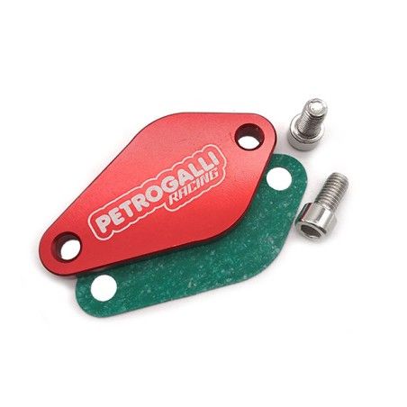 Piastrina CNC rossa x copertura foro miscelatore Minarelli AM6 e Derbi