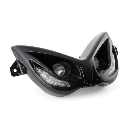 Faro STR8 nero con faretti alogeni e led blu x Yamaha Aerox