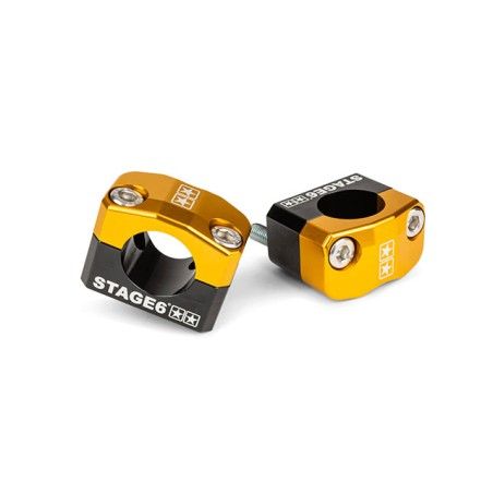 Coppia adattatori manubri gialli  Ø 28mm per piastre manubrio Ø 22mm