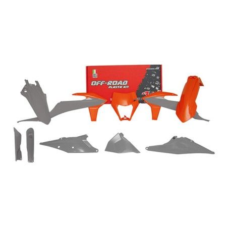 Kit plastiche replica RACETECH arancio grigio x KTM EXC/EXCF/XC-W/XCF-W 125-500 2020-2023