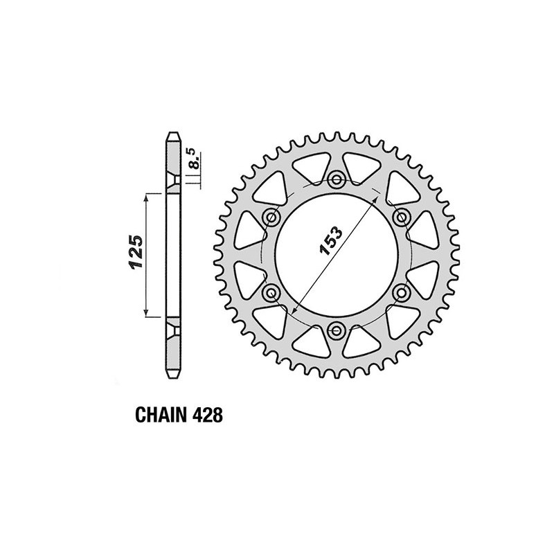 Corona PBR in ergal x HM 50 SIX 2007 Z60 passo 428