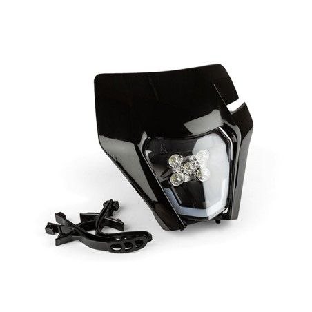 Mascherina STR8 nera con faro a led tipo KTM
