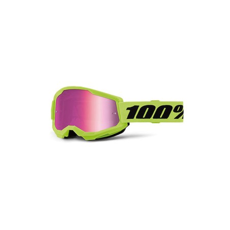 Maschera 100% 2024 Strata 2 Yellow mirror lens pink