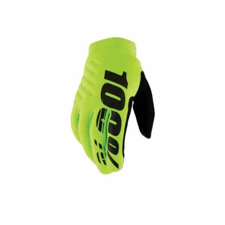 Guanti 100% Brisker neon yellow