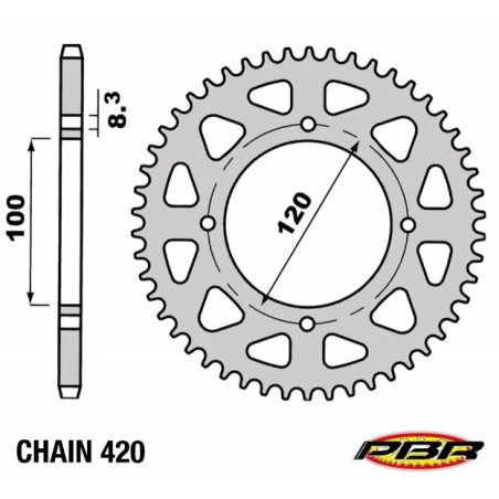 Corona PBR in ergal Z50 passo 420 x BETA 50 RR dal 05