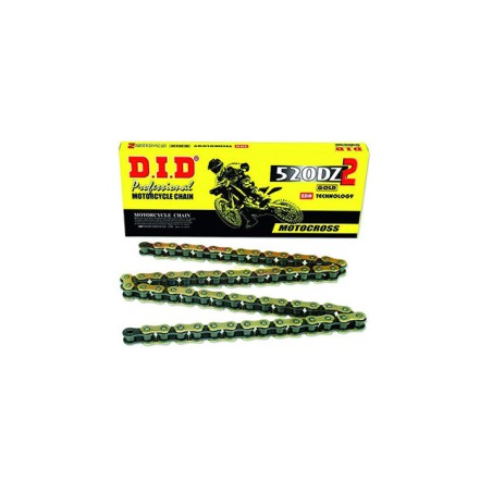 Catena DID 520DZ2 (Gold & Black) 116 maglie con giunto a clip (RJ) senza OR