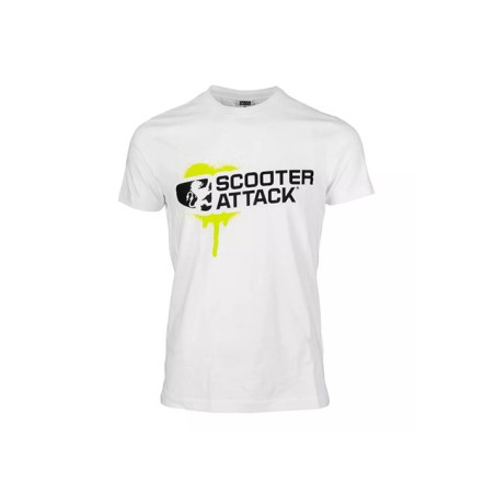 T-Shirt Scooter atttack bianca-verde lime