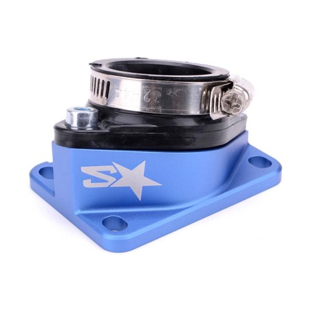 Collettore 2WIN blu x carburatori type PWK 32-34mm x AM6-Derbi