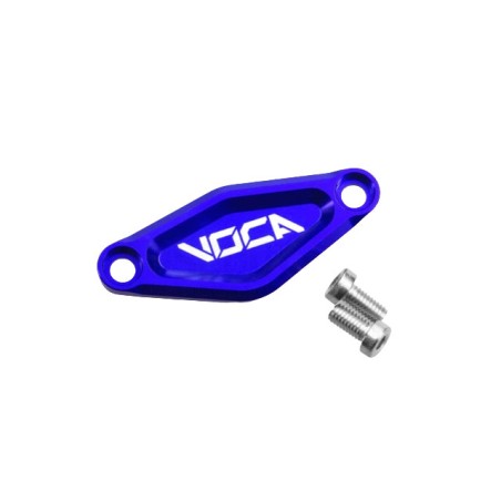 Piastrina VOCA CNC blu x copertura foro motorino avviamento minarelli orizzontale