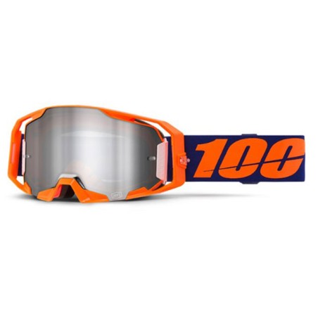 100% 2025 Armatic Neon Orange Mirrored Lens Goggle