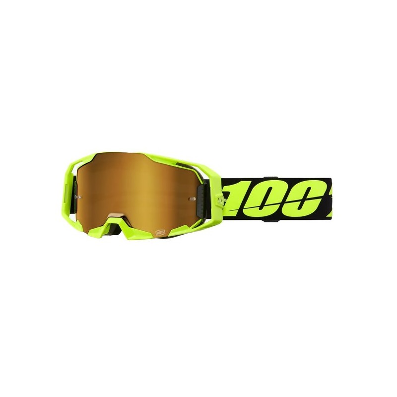 100% 2025 Armatic Neon Yellow Mirrored Lens Goggle