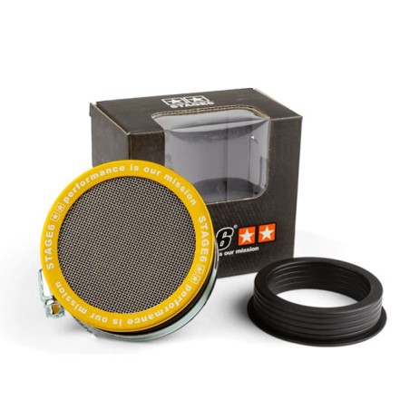 Yellow STAGE6 intake horn with 48 and 60mm inlet grille
