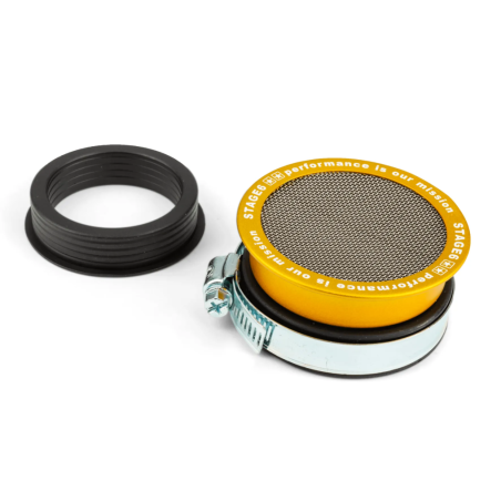 Yellow STAGE6 intake horn with 48 and 60mm inlet grille