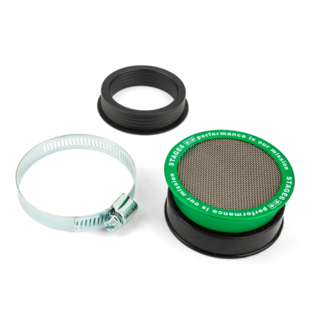 Green STAGE6 intake horn with 48 and 60mm inlet grille