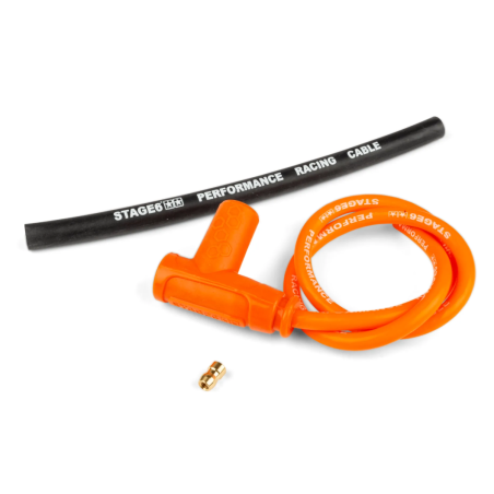 Spark plug cable with STAGE6 Racing Orange Hosel