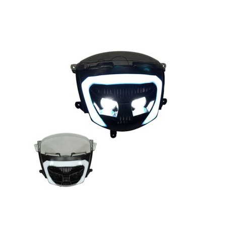 Faro anteriore DMP nero smoke lampada led x Piaggio Zip