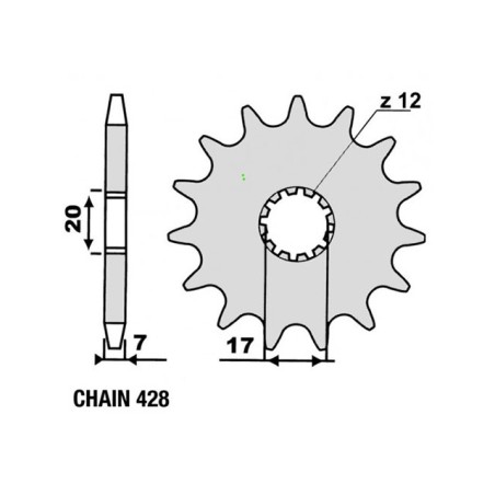 Z15 steel PBR sprocket 428 pitch