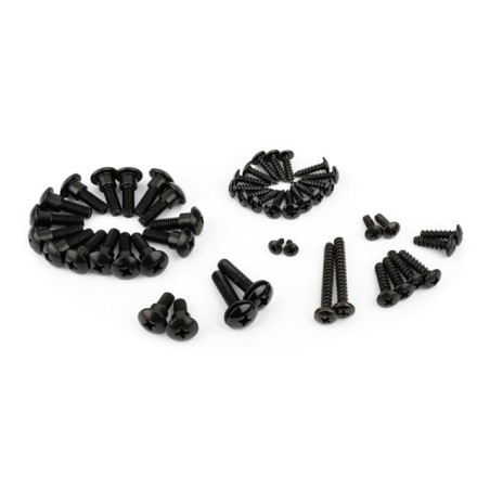 Black steel STR8 screw set for black fairings PIAGGIO zips