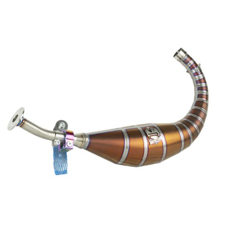 Marmitta KRM 80-90cc in titanio bronzo x Minarelli Am6 imbocco 32mm