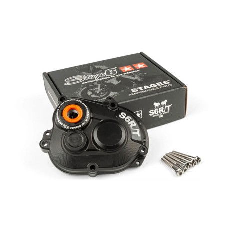 Coperchio ingranaggi STAGE6 R/T CNC nero x Piaggio-Gilera