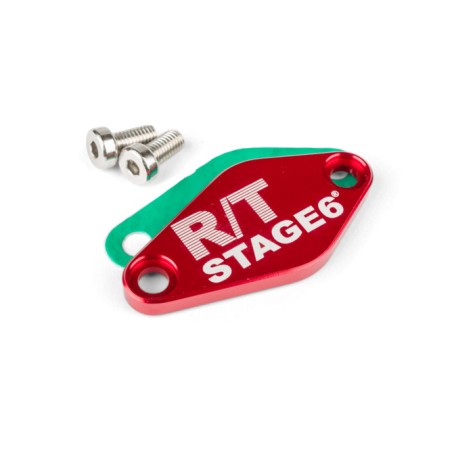 Piastrina STAGE6 rossa x copertura foro miscelatore Minarelli AM6 e Derbi